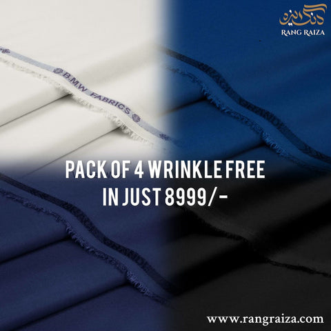 Pack of 4 Premium Wrinkle Free Wash n Wear