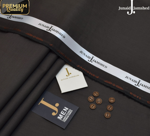 J Dot Wash and Wear Unstitched Suit for Men - Black Chocolate -JJCT-01