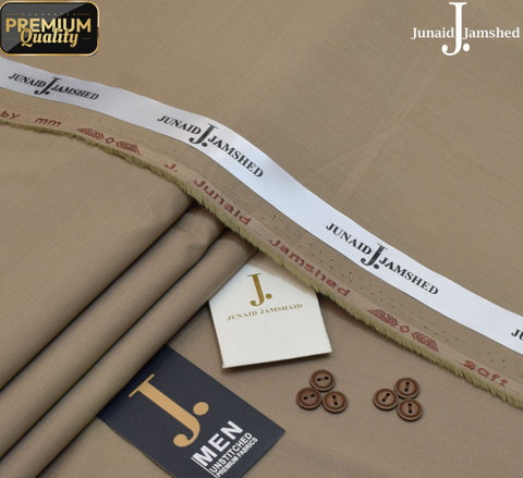 J Dot Wash and Wear Unstitched Suit for Men- Coffee - JJCT-02