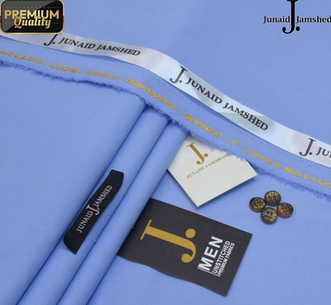 J Dot Wash and Wear Unstitched Suit for Men- Forest Blue - JJCT-03