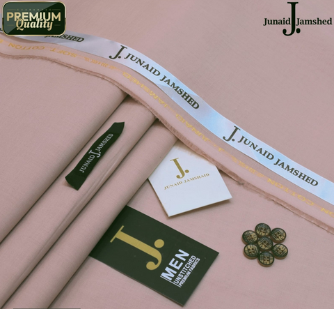 J Dot Wash and Wear Unstitched Suit for Men - Light Pink - JJCT-06