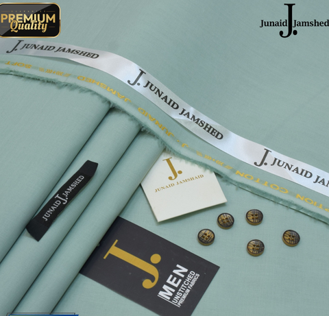 J Dot Wash and Wear Unstitched Suit for Men - Sea Green - JJCT-13